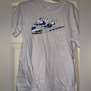 Nike Men's Tee in White with Blue Logo